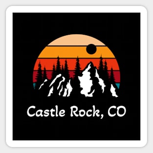 Retro Castle Rock Colorado Sunset and Mountains Sticker